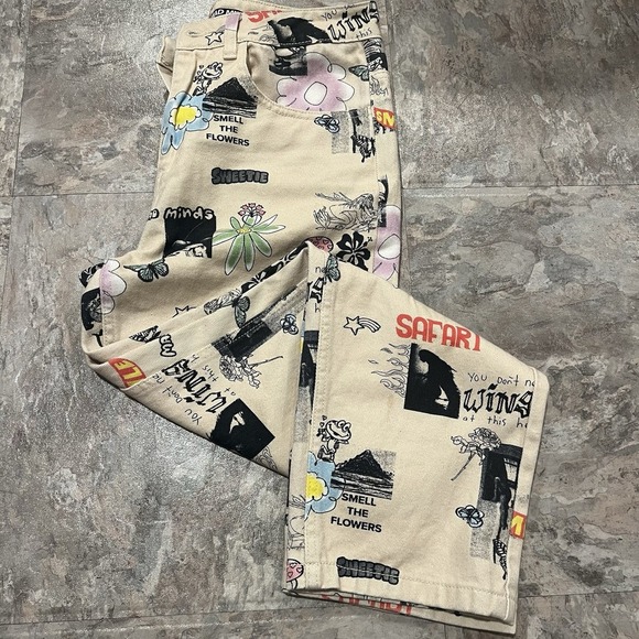 Urban Outfitters M/SF/T Misfit Mad Minds Cream Pant Size 28 Unisex Skater Pant - Picture 3 of 8